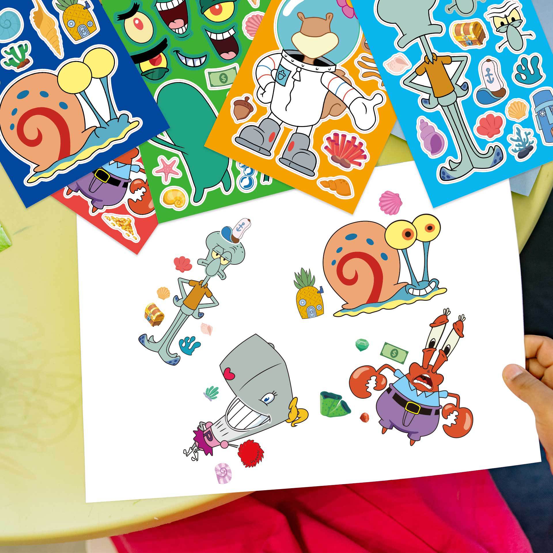 Kids Toys Laptop - 8pcs SpongeBobs DIY Sticker Kids Cute