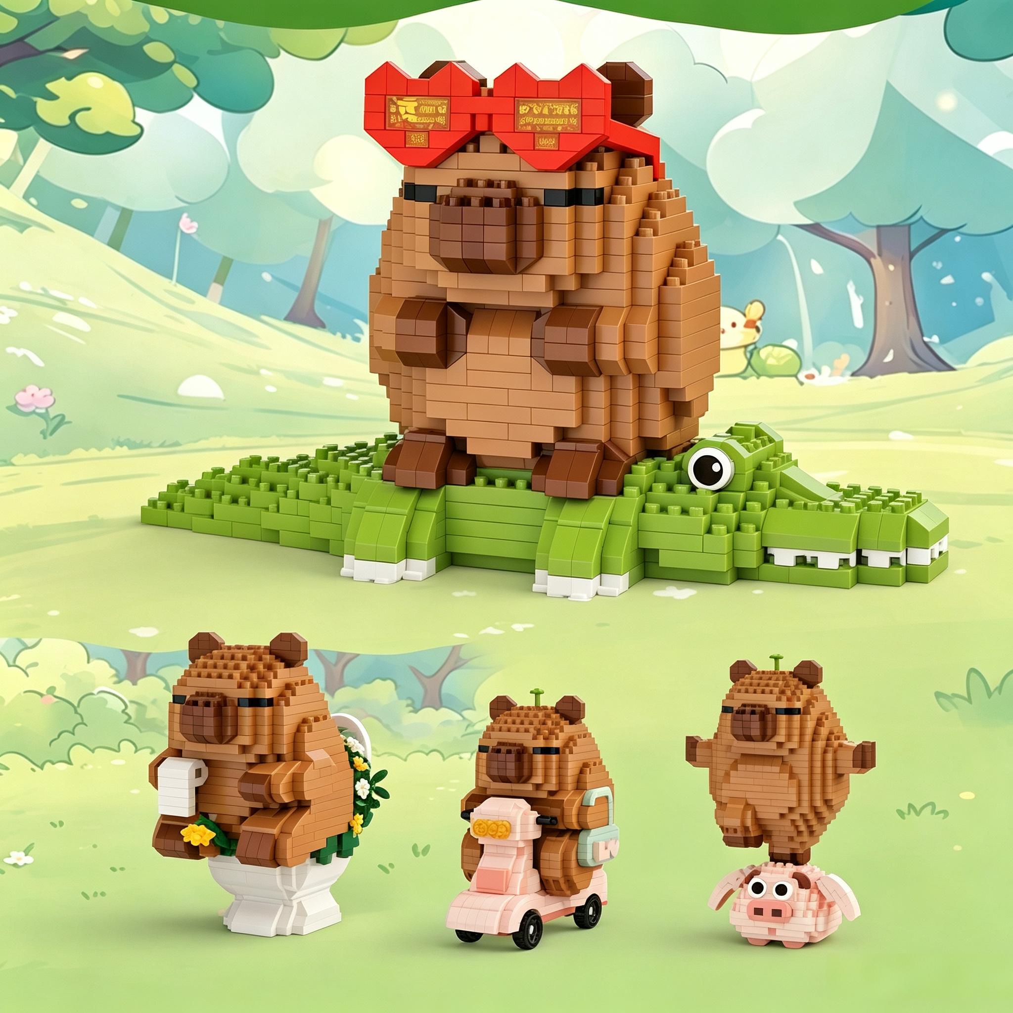 Kids Toys Under £5 - Capybara Micro Building Blocks Figure DIY