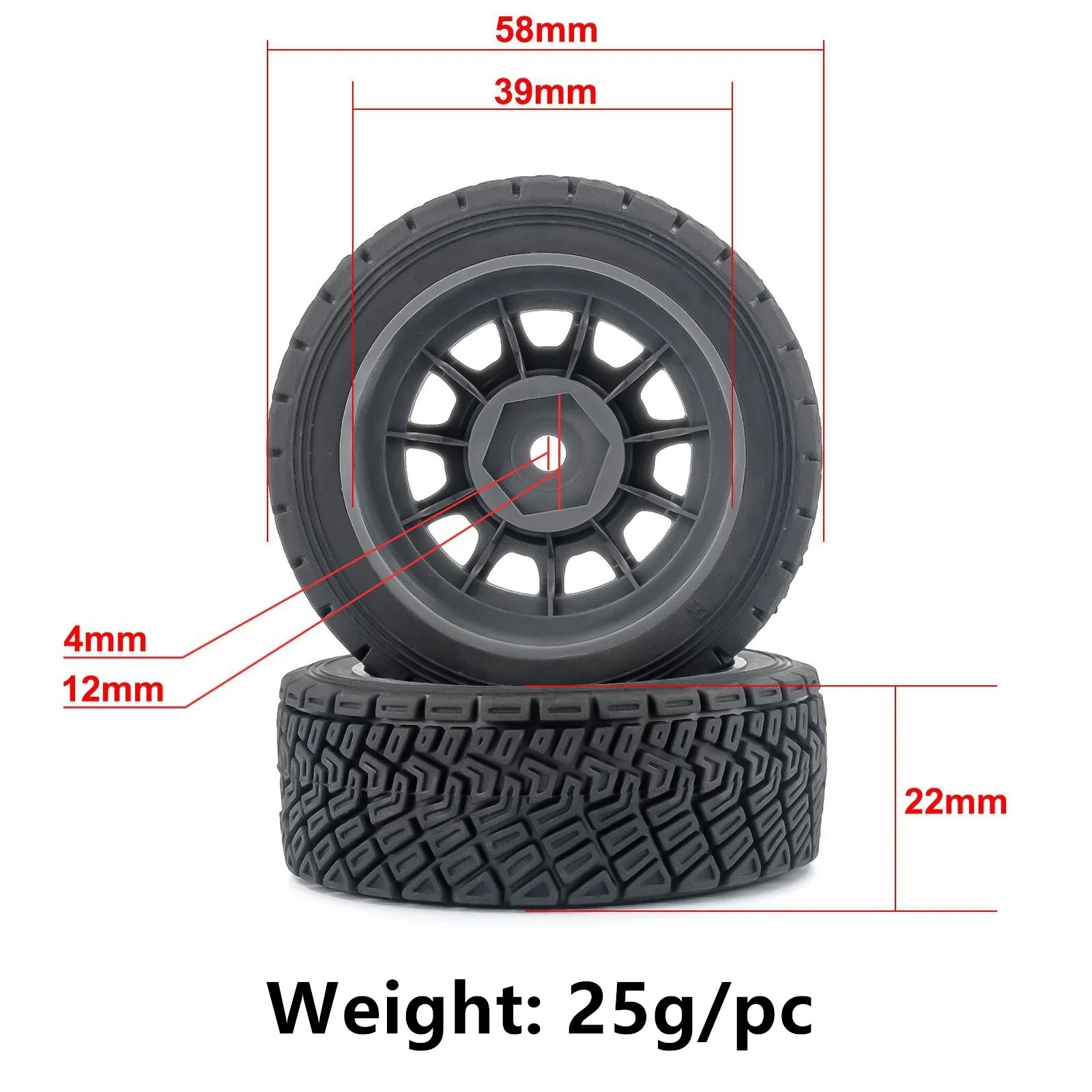 4Pcs 1/14 RC WRC Rally Tires w - Tamiya Model Rc Car ulasan dan harga