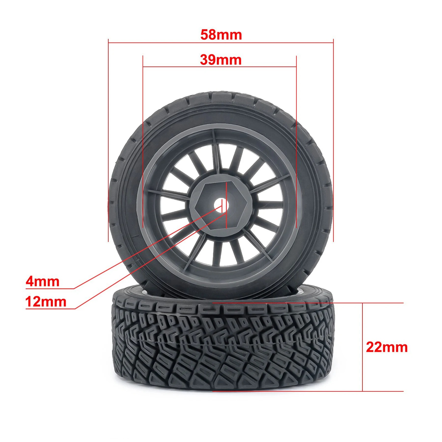4Pcs 1/14 RC WRC Rally Tires w - Tamiya Model Rc Car ulasan dan harga