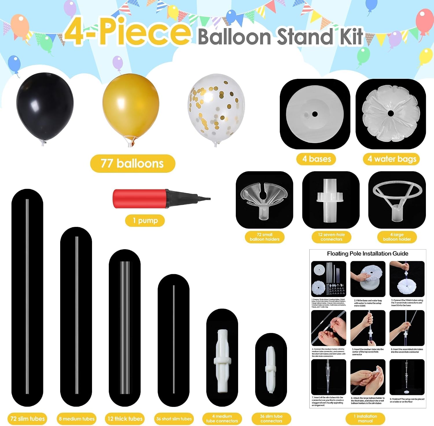 Aneco 4 Set Black and Gold Bal - Water Balloon Set ulasan dan harga