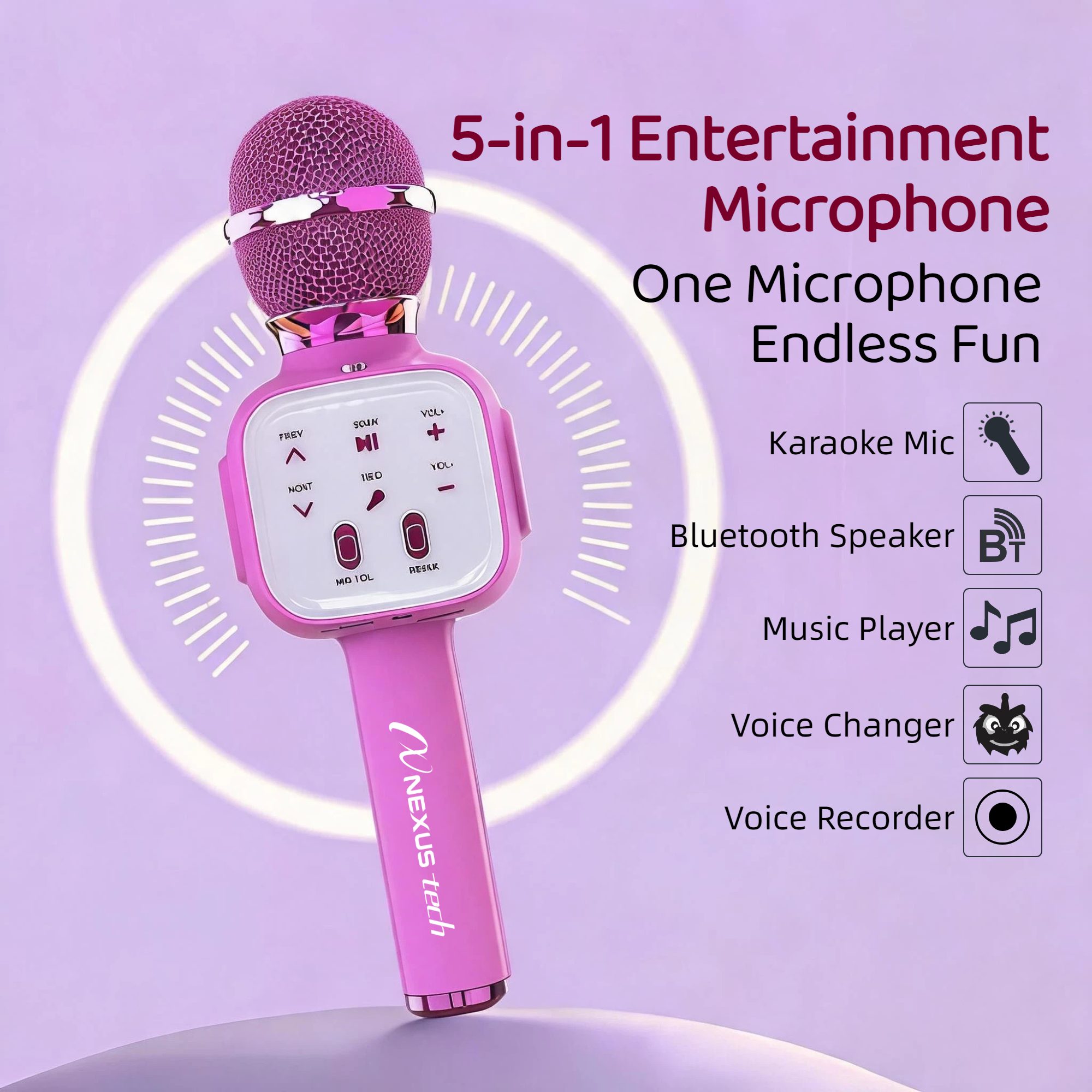 Wireless Bluetooth 5.2 Karaoke - Kids Microphone Karaoke ulasan dan harga