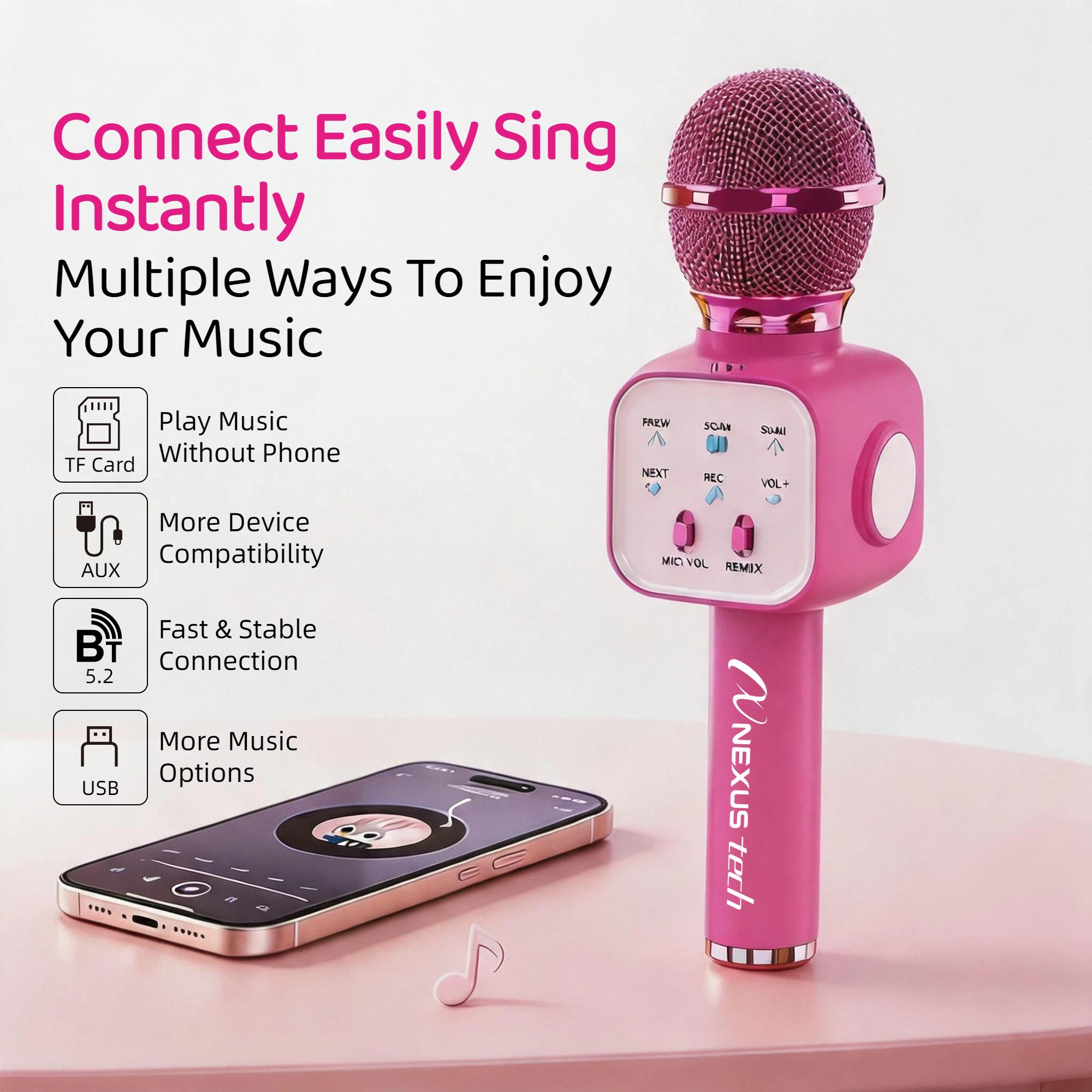 Wireless Bluetooth 5.2 Karaoke - Kids Microphone Karaoke ulasan dan harga