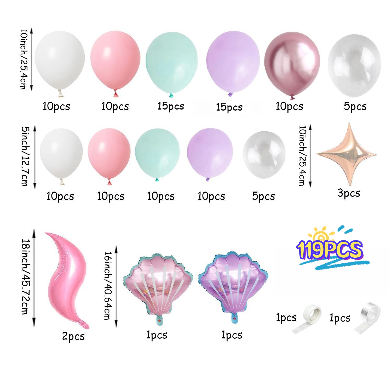 119-Piece Ocean Mermaid Themed - Water Balloon Set ulasan dan harga