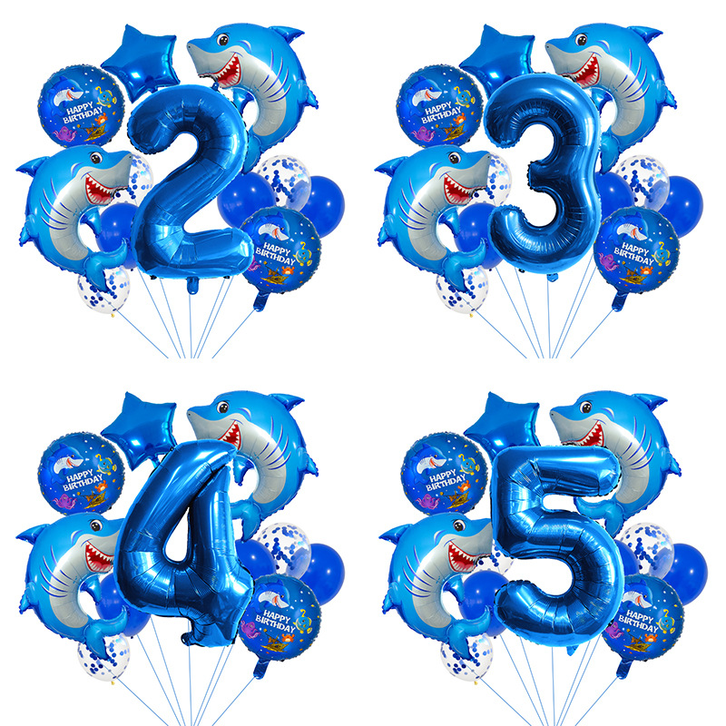 14PCS Shark Themed Number Ball - Water Balloon Set ulasan dan harga