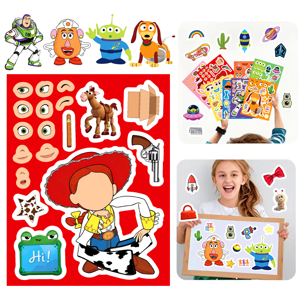 8/16Sheets Make a Face Cartoon - Kids Toys Review ulasan dan harga