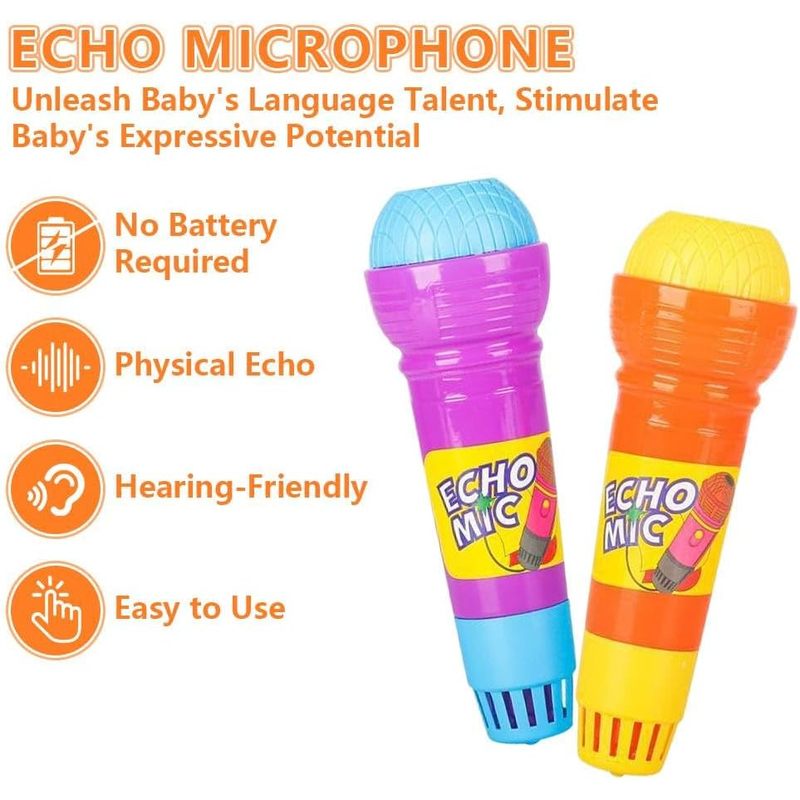 2Pcs Echo Microphone, Battery- - Kids Microphone Karaoke ulasan dan harga